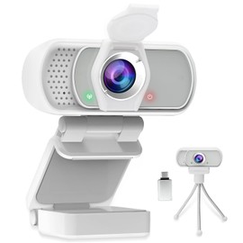 1080P HD Webcam with Microphone and USB C Adapter , USB Desktop Laptop Camera with110 Degree Widescreen,Stream Webcam for Calling, Recording,Conferencing, Gaming,Webcam with Privacy Shutter and Tripod