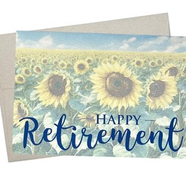 Whitman and Daughter Beautiful Retirement Card for Woman (7X5 Inch, Blank Inside) for floral retire card for women or yellow flower retirement card for coworker - 905