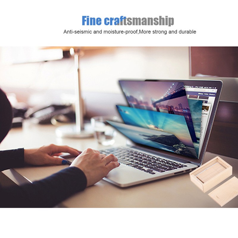 USB 2.0 Custom Primitive Simplicity Maple Wood USB Square Box