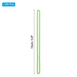 PATIKIL Luggage Tag Loops Pack of 100 PVC Luggage Loop Straps Bag Pendant Loops Holder Worm Loops Pendant Holder for ID Bags Suitcase Label Fasteners Green