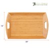Totally Bamboo Butler's Serving Tray with Handles, Decorative Tray for