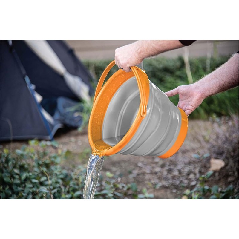 SE 10L Collapsible Bucket with Stand - Lightweight, Portable, 30LB