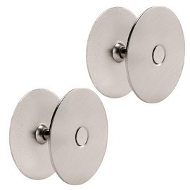 Siwil Door Hole Cover Plate, 2-5/8" Diameter Solid Steel, Hole Filler Plate (2, Satin Nickel)
