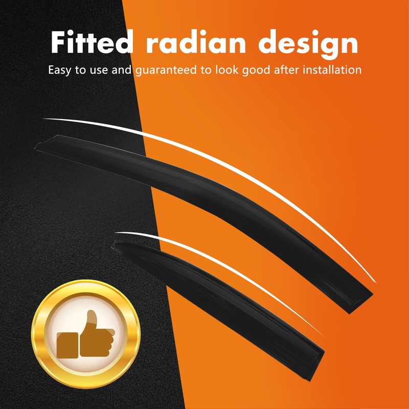 WGGDRAQQ 4Pcs Set Tape-On Rain Guards Window Visors for Hyundai