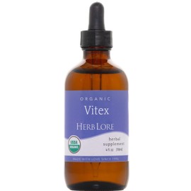 Herb Lore Organic Vitex Tincture - Liquid Chasteberry Supplement for Women - Chaste Tree Berry Extract - Alcohol Base (4 fl oz)