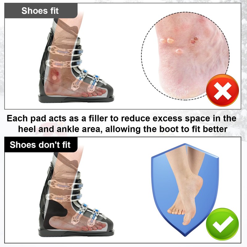 lasuroa 10pcs Ski Snowboard Boots Fitting Pads, EVA Self-Adhesive Snowboard