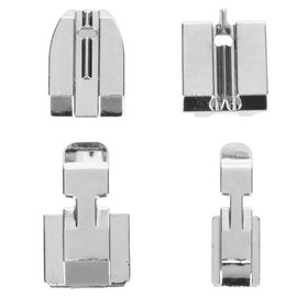 4Pcs Zipper Presser Foot Parallel Grooves Easy Operation Edge Design Zip Zipper Foot for Low Shank Sewing Machine