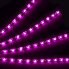 Mintice™ 5 X Purple 12V 15 Led 30cm Car Auto Vehicle Grille Flexible Waterproof Underbody Light Strip