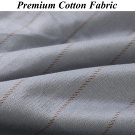 COSOUKE 100% Cotton Flannelette Winter Mens Womens Pyjamas Set Long Sleeve Matching Christmas Pajamas for Couples (Small, Mens, Gray Striped)