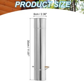 PATIKIL 2.36 Inch Stove Pipe with Damper, 1Pcs 304 Stainless Steel Thickened Tent Stove Chimney Pipe Outdoor Camping Stove Vent Smoke Exhaust, 11.81 Inch Length