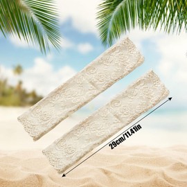 Tidyworm Lace Gloves, Fingerless, Women's Gloves, UV Protection, Summer, Stylish, Floral Pattern, Thin, Short, Gloves, Lace Sleeves, Sunscreen, UV Protection, Bicycle, Driving, Wedding, Bridal, Coming