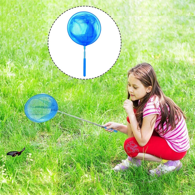 Retractable Butterfly Net, 2PCS Kids Anti Slip Grip Telescopic Butterfly
