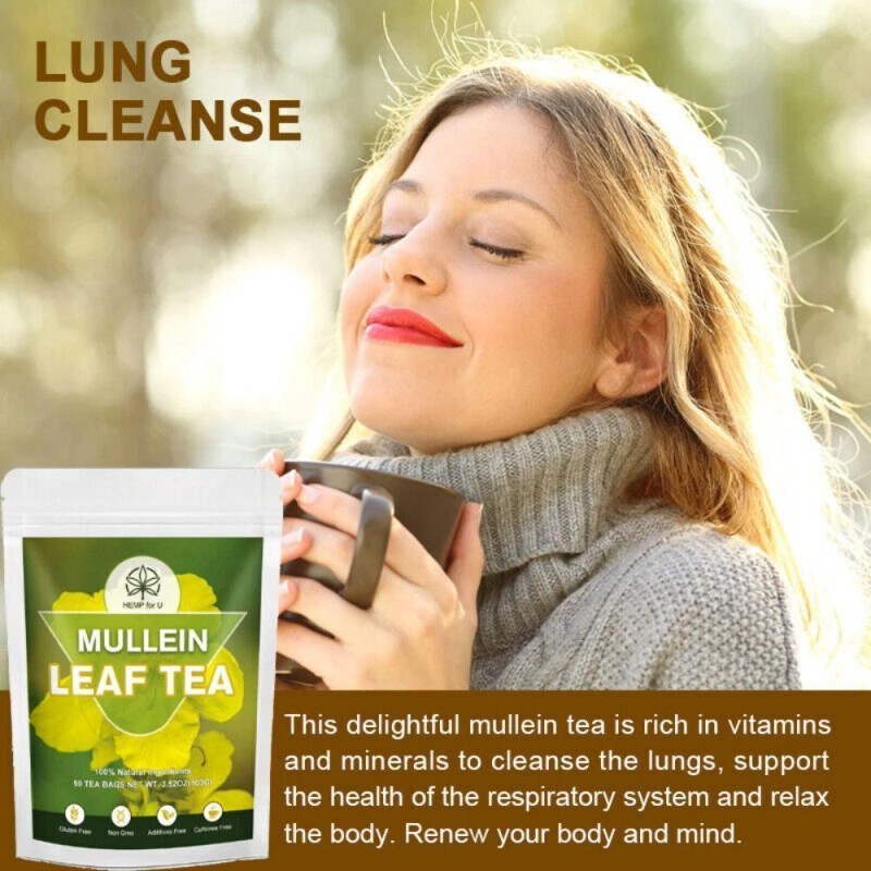 Hemp for U (2 Pack) HFU Natural Mullein Leaf Tea,