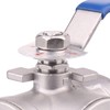 DERNORD 3-Way Ball Valve, T Mounting Pad, Stainless Steel 304
