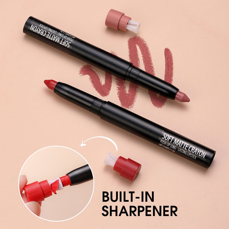 6 Pcs Matte Lipstick Set High Pigment Lip Crayon Waterproof