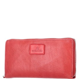 The Skandinavian Brand Lady Zip Wallet Washed Leather Red, red, coin purse