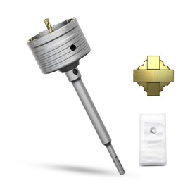 METOTY 3-1/2" Concrete Hole Saw,90mm Masonry Hole Saw, with 220mm SDS Plus Shank Connecting Rod for Concrete Brick Cement Stone Wall Drilling Home Improvement