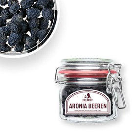 Aronia Berries Dried Organic 130 g in Premium Wire Clip Jar | Elegant Herb - Organic Aronia Berry (Whole) [Aronia Melanocarpa] Superfood - Raw Vegan - Organic Aronia Berries from Controlled Organic