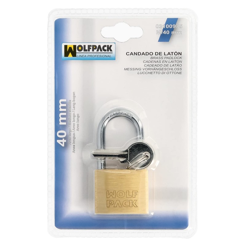 Wolfpack 3100975 – Wolfpack Brass Long Arc Padlock 40 mm