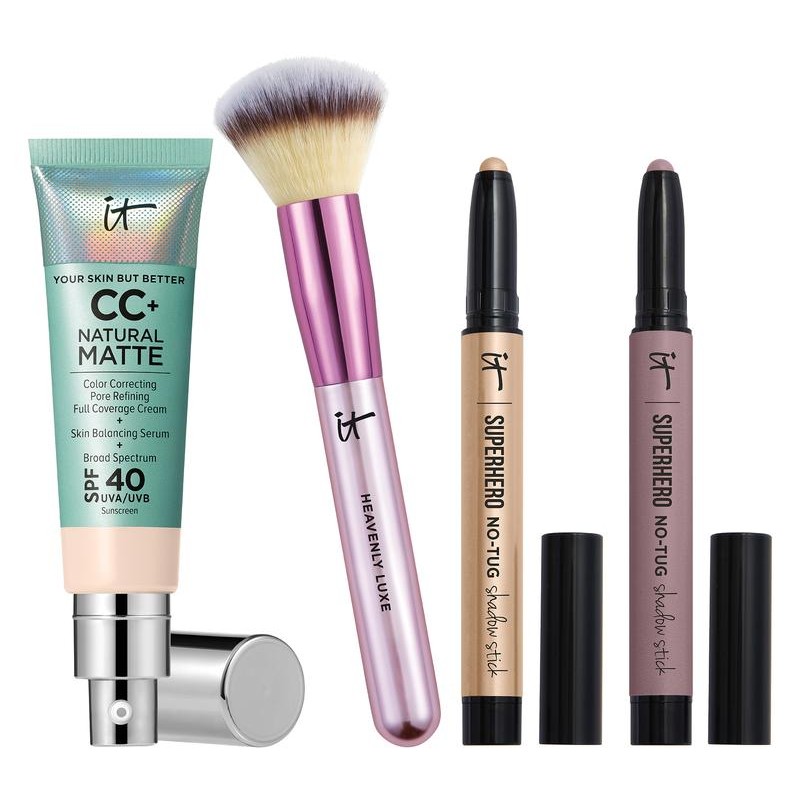 IT Cosmetics CC+ Cream Natural Matte SPF40 4-Piece Collection:_Medium Tan