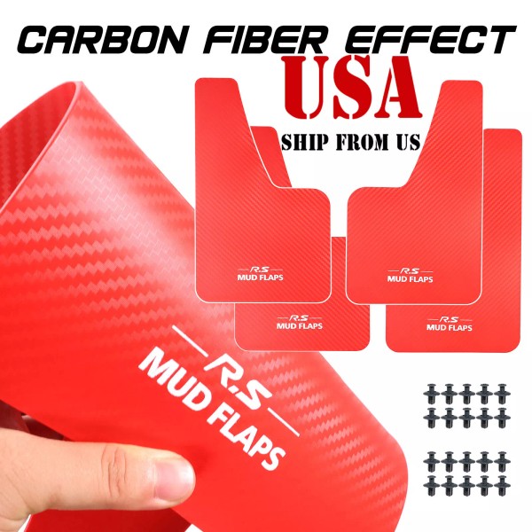 XUKEY US 4x Red Universal Splash Guards Mud Flaps Mudguards