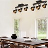 KEESFU 3-Light Track Lighting,Black Kitchen Track Lighting Fixtures Ceiling,Flexibly Rotatable