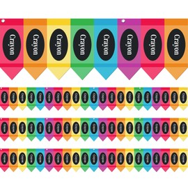 Preboun 3 Pcs School Classroom Curtains, 78.74" x 9.84" Rainbow Colorful Crayon Curtains for Kindergarten Back to School Decorations Daycare Primary Bedroom