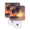 Nameapo Sunset Coconut Palm Tree Beach Ocean LED Plug-in Night