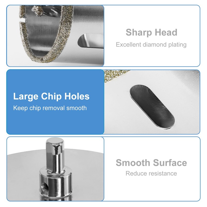 4-1/8" / 105mm Diamond Hole Saw with Center Drill Bit,
