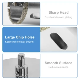 4-1/8" / 105mm Diamond Hole Saw with Center Drill Bit, Jamiikury Glass Hole Saw Tile Hole Saw Glass Hole Cutter for Ceramic Glass Tile Porcelain Marble