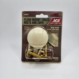 ACE Flush Mount Toilet Bolts And Caps Brass #4568747
