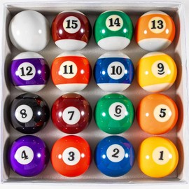 YDDS Billiard Balls Set 2-1/4" Regulation Size Pool Table Balls for Replacement (16 Resin Balls & Cue Cleaning Cloth)
