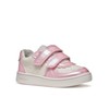 Geox B ECLYPER Girl A Sneaker, White/Dk Pink, 21 EU
