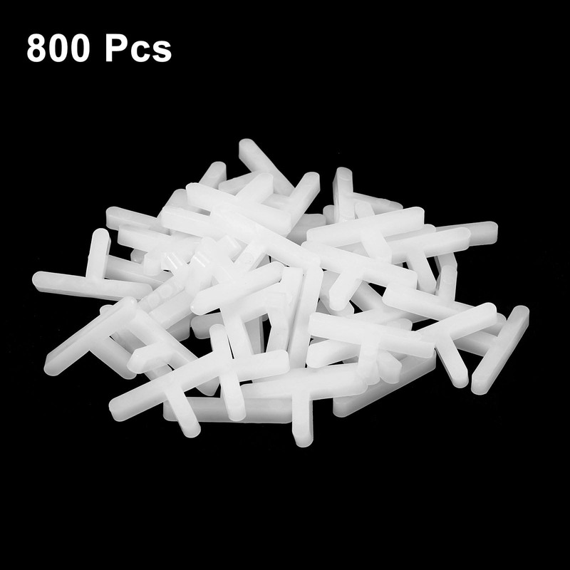 uxcell 800Pcs Wall Floor Tile Plastic T-Shape Spacers Tiling Tools