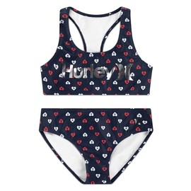 Hurley - Conjunto de ba o de dos piezas con espalda cruzada para ni a (ni os grandes), Marina de medianoche, X-Large