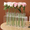 Happyyami 12 Pcs Acrylic Floral Tubes with Rack, Transparent Flower