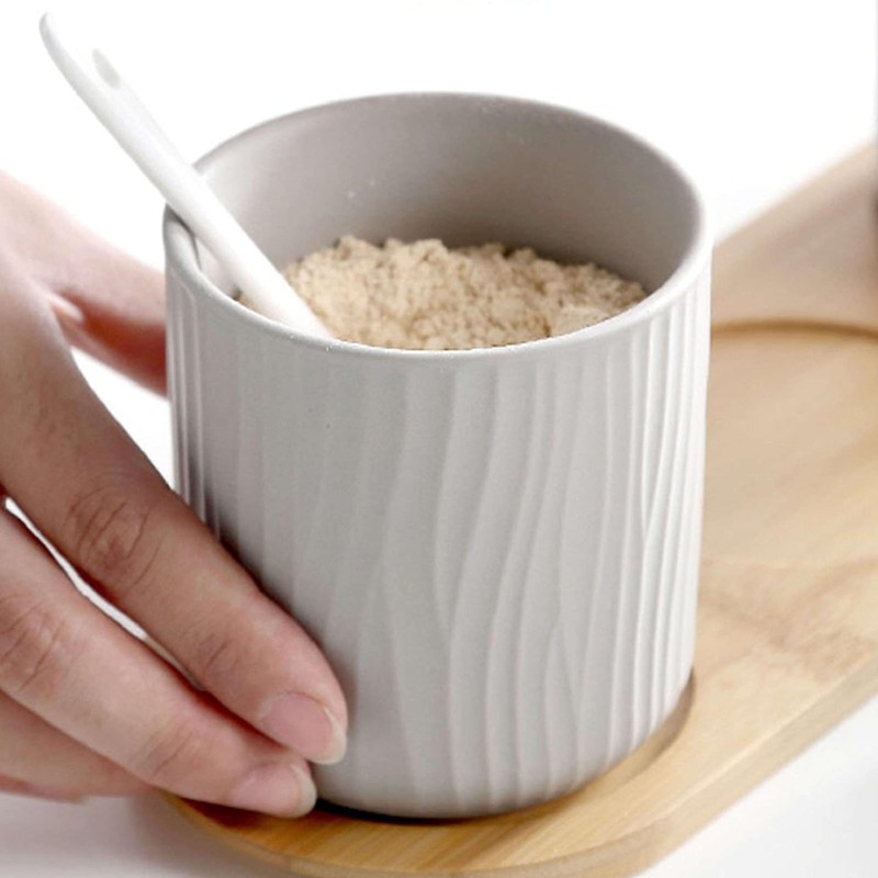 MAGICVOGEL Ceramic Spice Container Salt Pepper Spice Container Sugar Bowl
