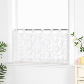 Joyswahl Elisabeth Voile Cafe Style Loop Curtain, Short Curtain