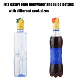 PandaEar 2 Pack Kids Water Bottle Spout Conversion Cap with Straw | Universal Fit for Juice & Water Bottles | Spill-Proof Flip Top Cover for Toddlers & Children