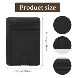Mens Wallet Slim Wallet Minimalist Credit Card Holder, Lightweight Front Pocket Card Wallet Holds 8 Cards and Cash with Id Window