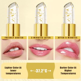 Pintalabios que cambia de color, bálsamo tintado activado por el pH para un color personalizado, brillo labial hidratante de larga duración, fórmula hidratante y no pegajosa (2PCS)