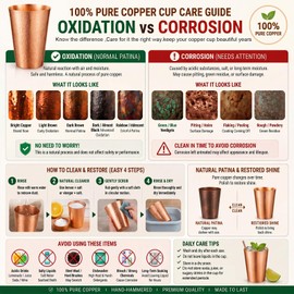 Willinglong 2 Pcs 100% Pure Copper Cup Tumblers 18.5 oz Handcrafted Hammered Copper Cups, Ayurvedic Health Benefits Drinking Vessel for Family Health Water, Cocktails, Iced Tea Glasses