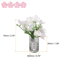 CoCud Mini Flowers Dollhouse in Vase, 2.76" Length, Silk Plastic Miniature Dollhouse Accessories with Tiny Large Flower White - (Applications: for Fairy Micro House Ornament) 1-Pieces