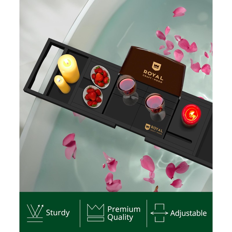 ROYAL CRAFT WOOD Premium Foldable Bathtub Tray - Wood Bath