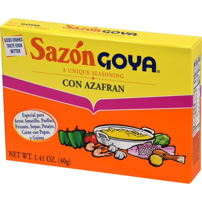 Goya Sazon Azafran Seasoning 1 Package of 8 individual packs