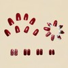 Christmas Red Press on Nails Short Almond Fake Nails with