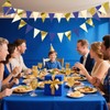 Blue Gold Beige Hanging Triangle Flag Pennant Garland Blue Gold