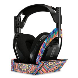 MightySkins Carbon Fiber Skin Compatible with Astro A50 Wireless Headphones + Base Station (Gen 4) - Rainbow Kaleidoscope | Protective, Durable Textured Carbon Fiber Finish | Easy to Apply