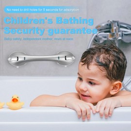 Daren Medical Suction Grab Bars for Bathtubs and Showers, Heavy Duty Shower Handle Removable Shower Handrails for Kids, Bathroom Safety Grip Waterproof(Silver)