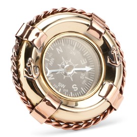 NKlaus Maritime 6.5 cm Compass Lifebuoy Brass Gold and Copper Pocket Compass 11664